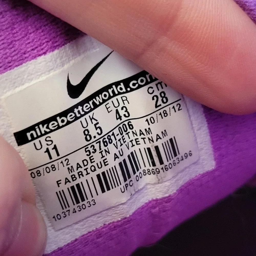 Nike‎ 11 Running Shoes Grey Purple Flywire Dynamic Support ANODYNE Walking